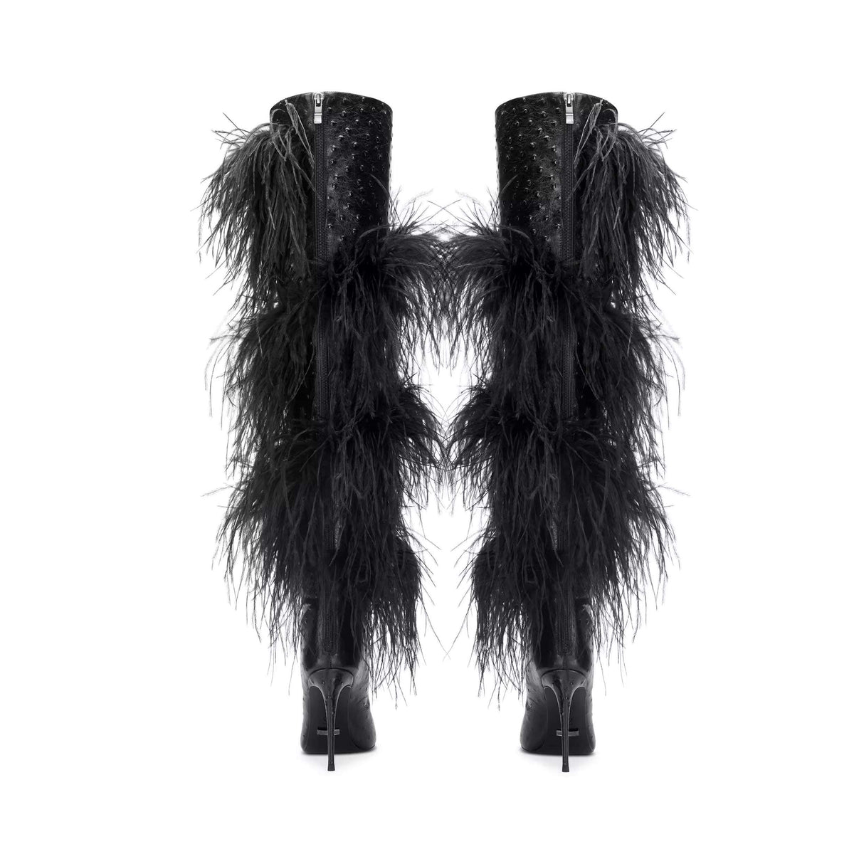 Faux Fox Fur Over The Knee Boots