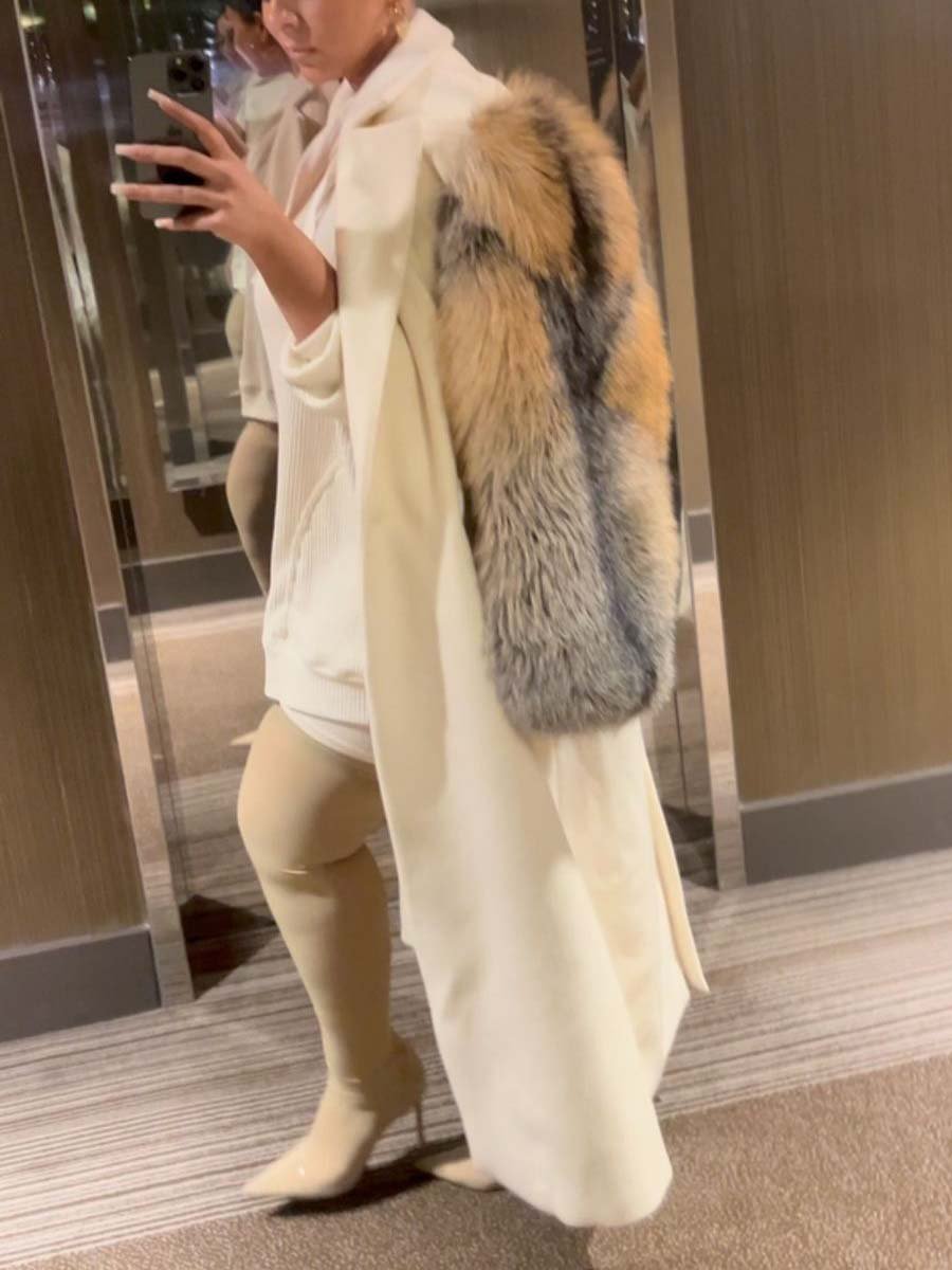 FAUX FUR TRENCH COAT