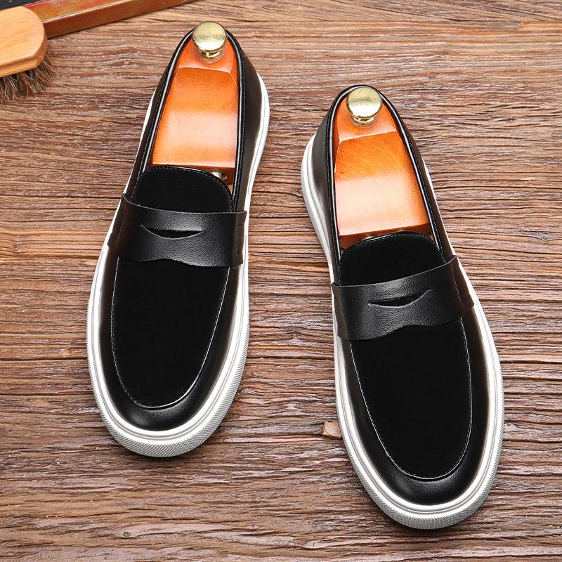 Men's thick-soled slip-on British style casual loafers