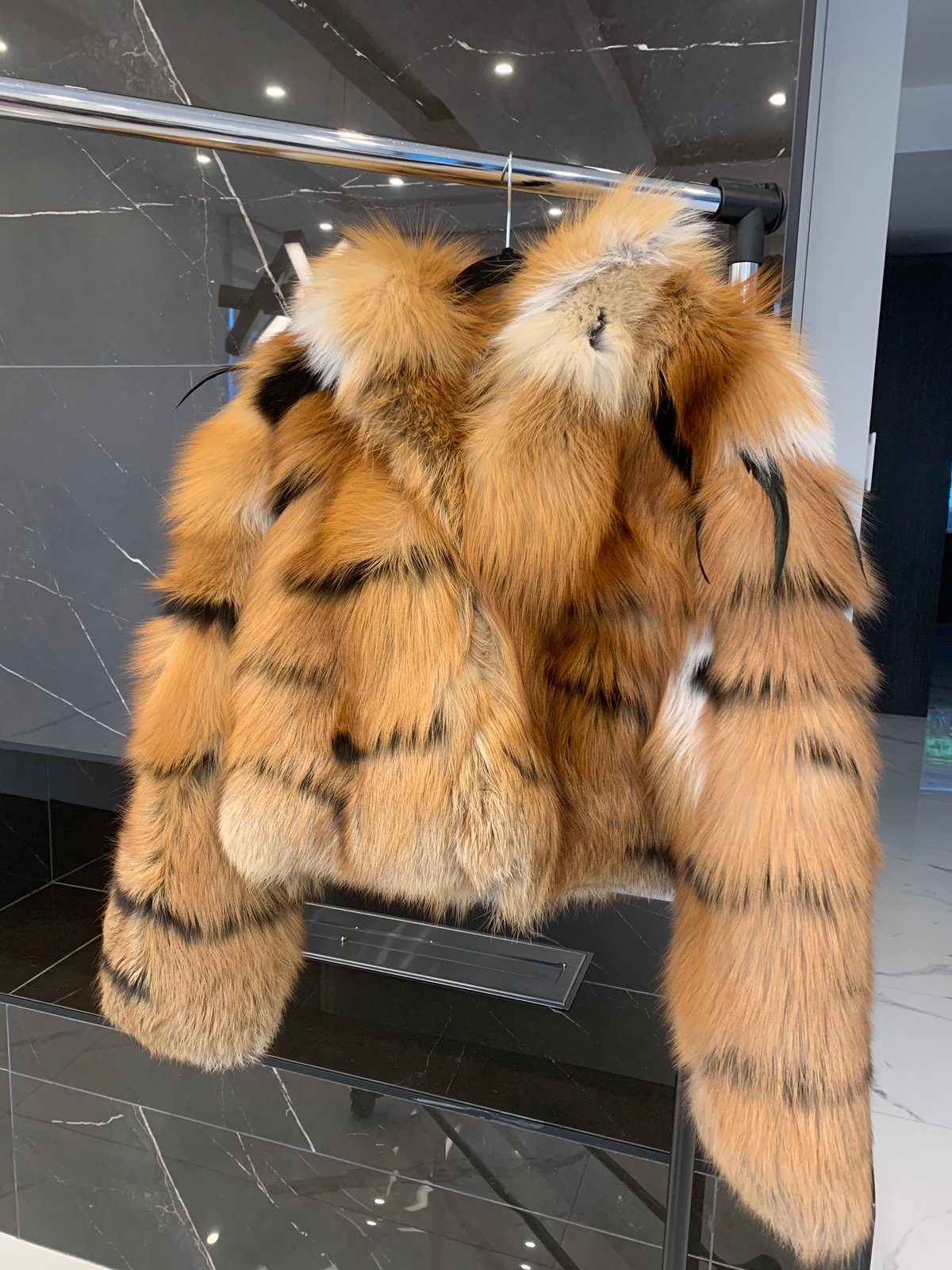 TIGER STRIPE FUR BOMBER