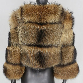 Fab Patchwork Short Fur Coat