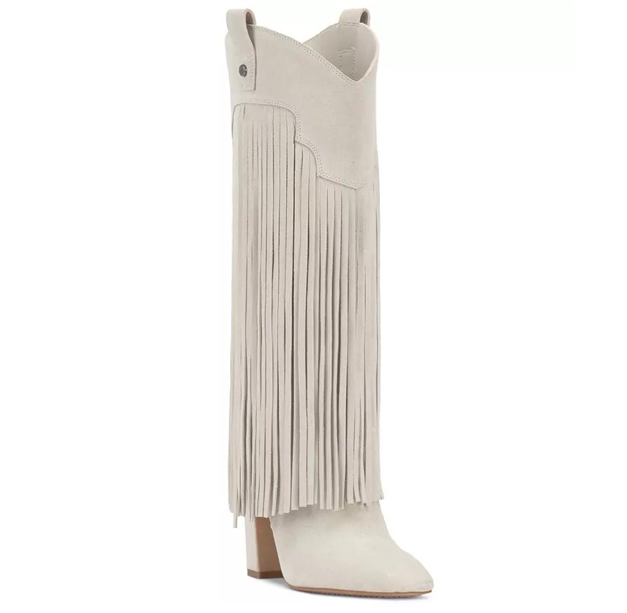 Wide-Calf Fringe Cowboy Boots