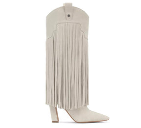 Wide-Calf Fringe Cowboy Boots
